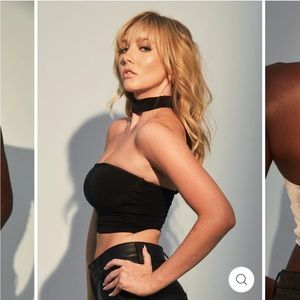 (NWT) LUX MOCK NECK TUBE TOP BRAMI (CROP)